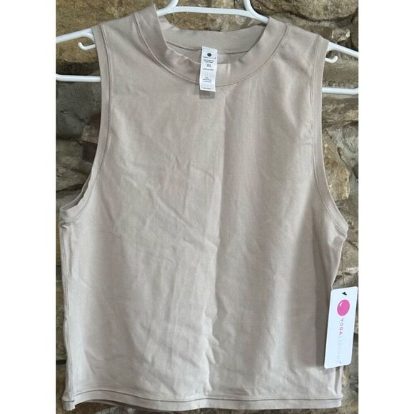 Yogalicious Tops - Women’s NWT Yogalicious Tan Airlite Melissa Crop Tank Top Size XL